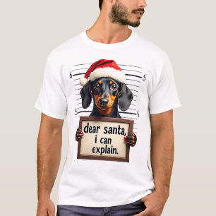 Camiseta Dachshund Divertido Navidad Querido Santa Puedo Ex