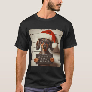 Camiseta Dachshund Divertido Navidad Querido Santa Puedo Ex