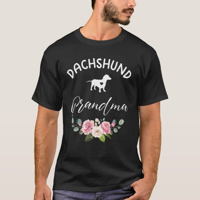 Camiseta Dachshund Dog Abuela Silhouette Día de la Madre (Anverso)