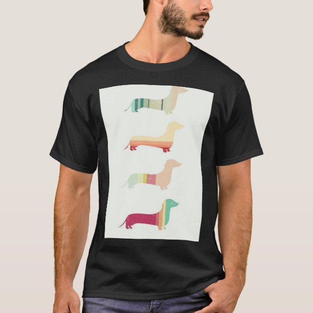 Camiseta Dachshund Dog Art Popart (Anverso)