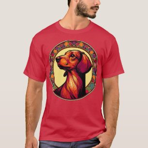 Camiseta Dachshund Dog Diseño Art Nouveau