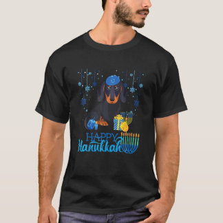 Camiseta Dachshund Dog Hanukkah Chanukah Menorah Christmas