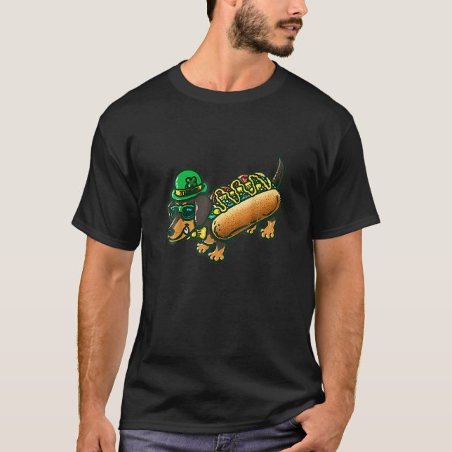 Camiseta Dachshund Dog Leprechau St Patrick Day Saint Paddy (Anverso)