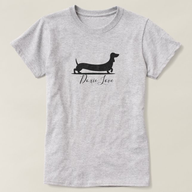Camiseta Dachshund Dog Love Basic T-Shirt (Diseño del anverso)