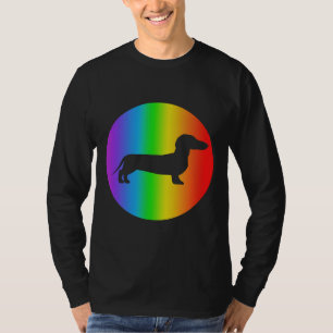Camiseta Dachshund Dog Lover Rainbow Silhouette