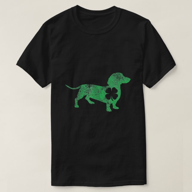 Camiseta Dachshund Dog Shamrock St. Patrick's Day (Diseño del anverso)