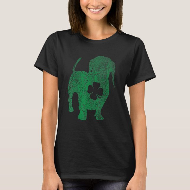 Camiseta Dachshund Dog Shamrock St Patrick's Day Saint Padd (Anverso)