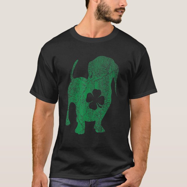 Camiseta Dachshund Dog Shamrock St Patrick's Day Saint Padd (Anverso)