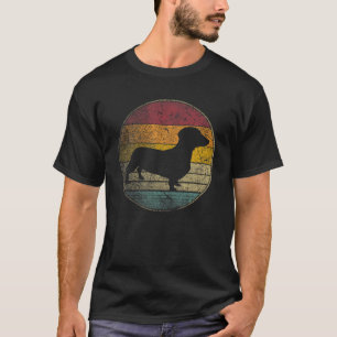 Camiseta Dachshund Dog Vintage Silhouette Retro