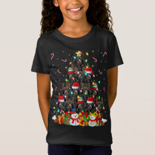 Camiseta Dachshund Dog Xmas Árbol de iluminación Santa Dach