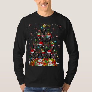 Camiseta Dachshund Dog Xmas Árbol de iluminación Santa Dach