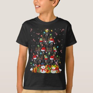 Camiseta Dachshund Dog Xmas Árbol de iluminación Santa Dach
