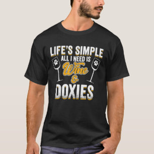 Camiseta Dachshund Doxie Perro Lover Curioso Vino De Perro