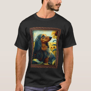 Camiseta Dachshund Doxie Pintando Flo de girasol