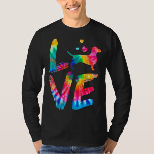 Camiseta Dachshund Doxie Weenie Weiner Tie Dye Love Dog Mom