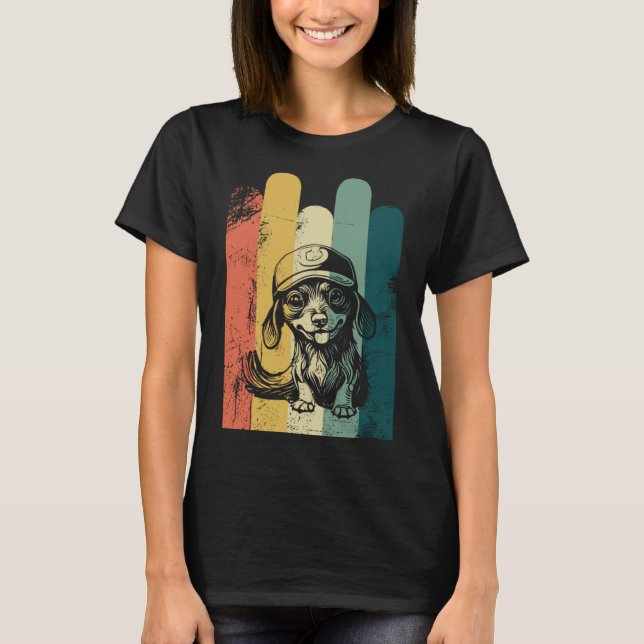 Camiseta Dachshund dulce con el perro de la tapa (Anverso)