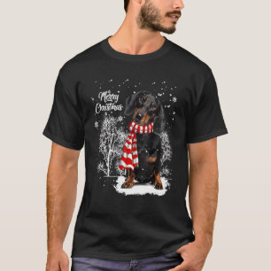 Camiseta Dachshund En El Invierno De La Nochebuena De La Ni