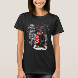 Camiseta Dachshund En El Invierno De La Nochebuena De La Ni