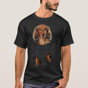 Camiseta Dachshund En Pocket Long Haitiano Mujeres Perras D