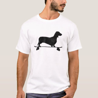 Camiseta Dachshund En Skateboard Funny Wiener Doxie Ska