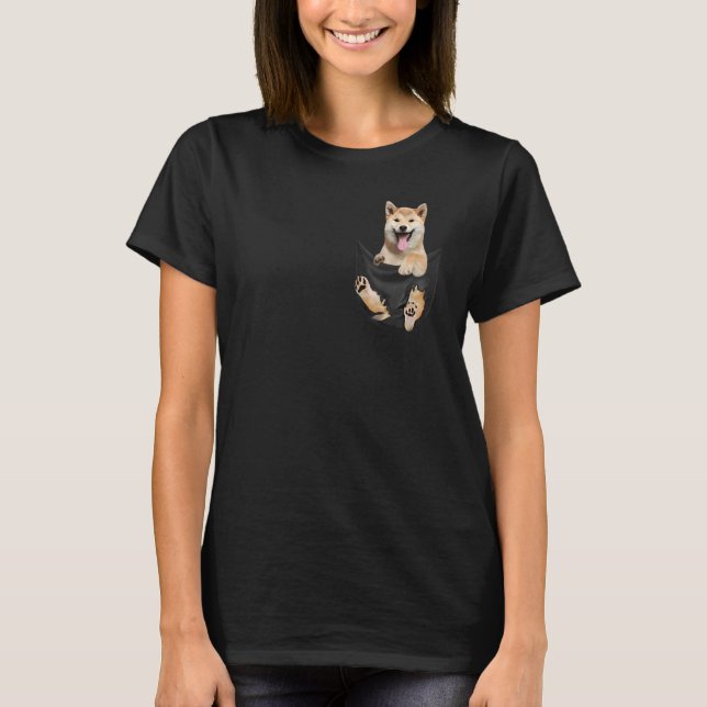Camiseta Dachshund En Tu Bolsillo Para Shiba Inu Shober (Anverso)