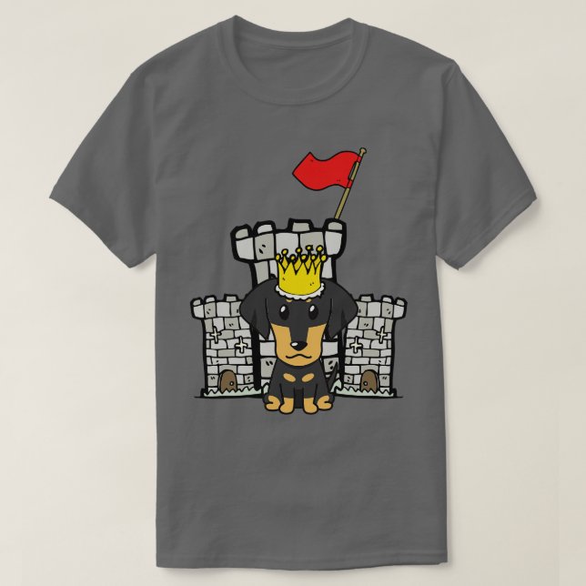 Camiseta Dachshund Es El Rey Del Castillo (Diseño del anverso)