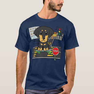 Camiseta Dachshund Es Gracioso Y Está En Skateboard