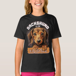 Camiseta Dachshund Es Mi San Valentín - Deep Valentine Doxi