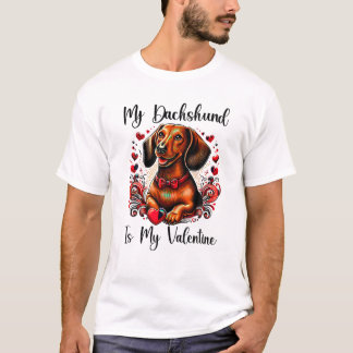 Camiseta Dachshund Es Mi Valentín
