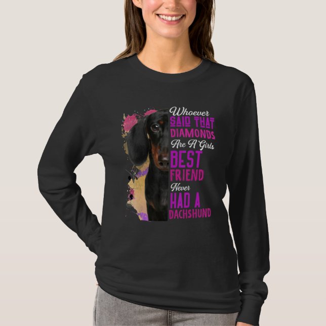 Camiseta Dachshund Es Un Chica Mejor Amigo Perro Mamá Mamá (Anverso)