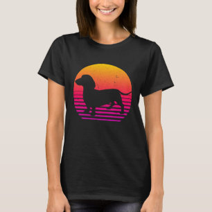Camiseta Dachshund estilo retro 80