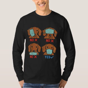 Camiseta Dachshund Face Mask Funny Weiner Dog Social Distan
