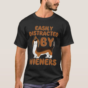 Camiseta Dachshund Fácilmente Distraído Por Wieners