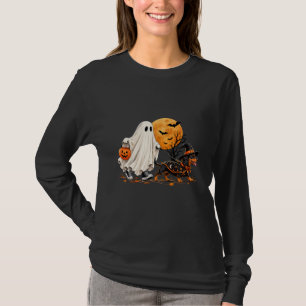 Camiseta Dachshund Fantasma Halloween Voy a Pasear a Mi Wee