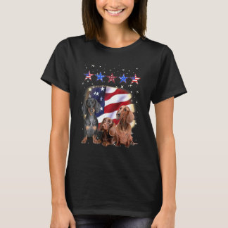 Camiseta Dachshund Feliz Día de la Independencia de Estados