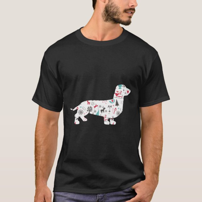 Camiseta Dachshund Feliz Navidad Pajama Graciosos Regalos P (Anverso)
