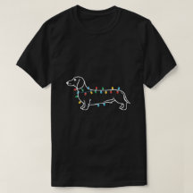 Dachshund festivo con luces Navidades