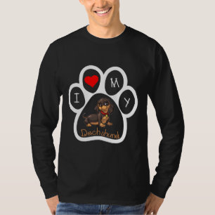 Camiseta Dachshund Fingerprint I Love My Dachshund