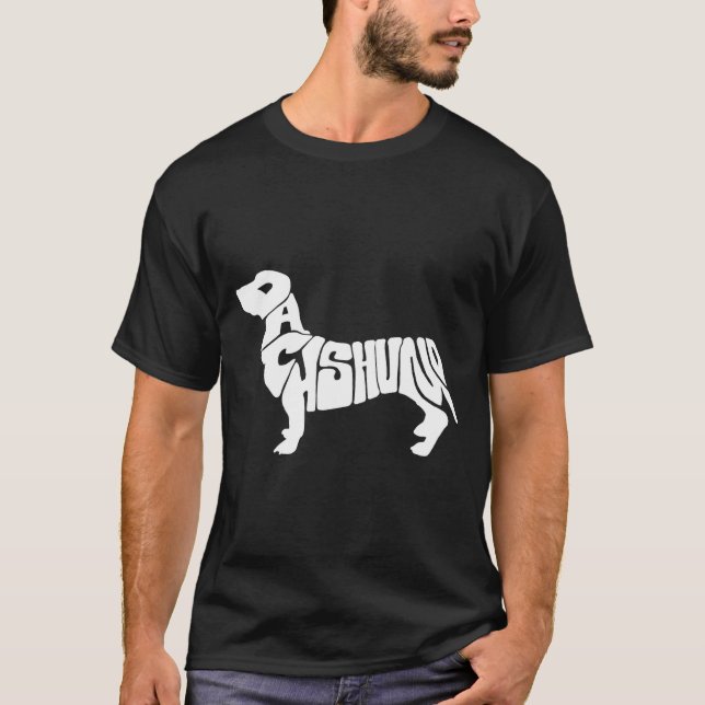 Camiseta Dachshund Funny Text Dog Tygraphy T Shirt  (Anverso)