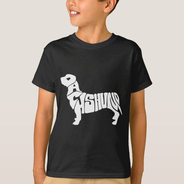 Camiseta Dachshund Funny Text Dog Tygraphy T Shirt  (Anverso)