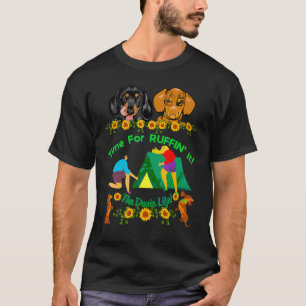 Camiseta Dachshund Funny Wiener Dog Cute Mascota Camping Ru