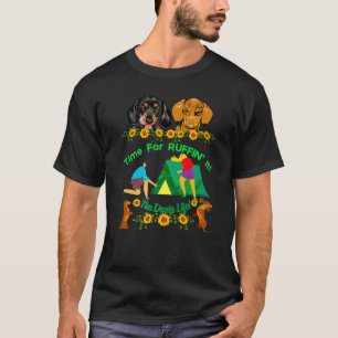 Camiseta Dachshund Funny Wiener Dog Cute Mascota Camping Ru