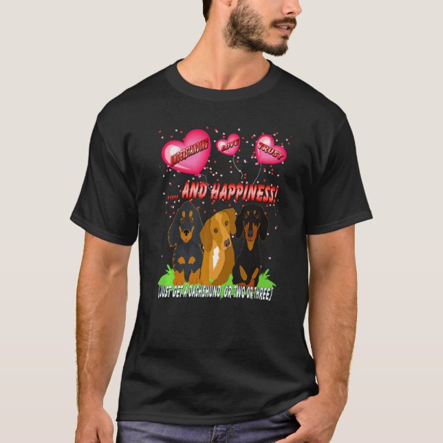 Camiseta Dachshund Funny Wiener Dog Entender El Amor Trus (Anverso)