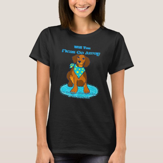 CAMISETA DACHSHUND FUNNY WIENER DOG MASCOTA CUTE FLEAS SE F (Anverso)