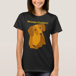 Camiseta Dachshund Funny Wiener Dog Mascota Cute Wanna Cudd