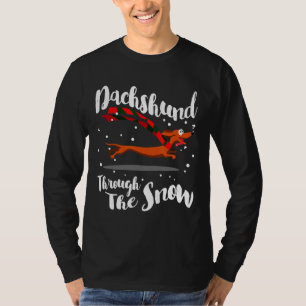 Camiseta Dachshund Gif A Través De La Nieve