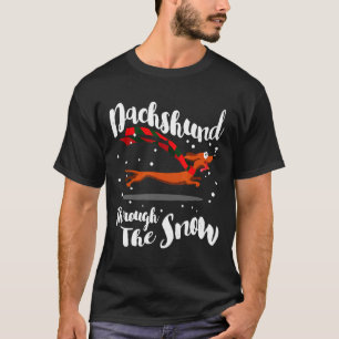 Camiseta Dachshund Gif A Través De La Nieve