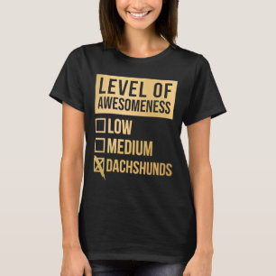 Camiseta Dachshund Gracioso Nivel De Dachshunds En Oro