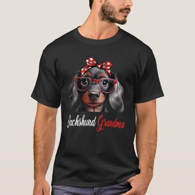 Camiseta Dachshund Grandma Headband Glasses (Anverso)