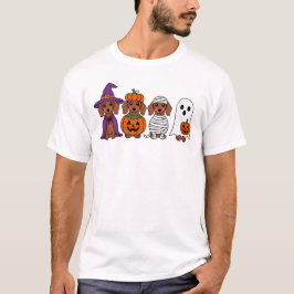 Camiseta Dachshund Halloween Calabaza de brujas Fantasma de